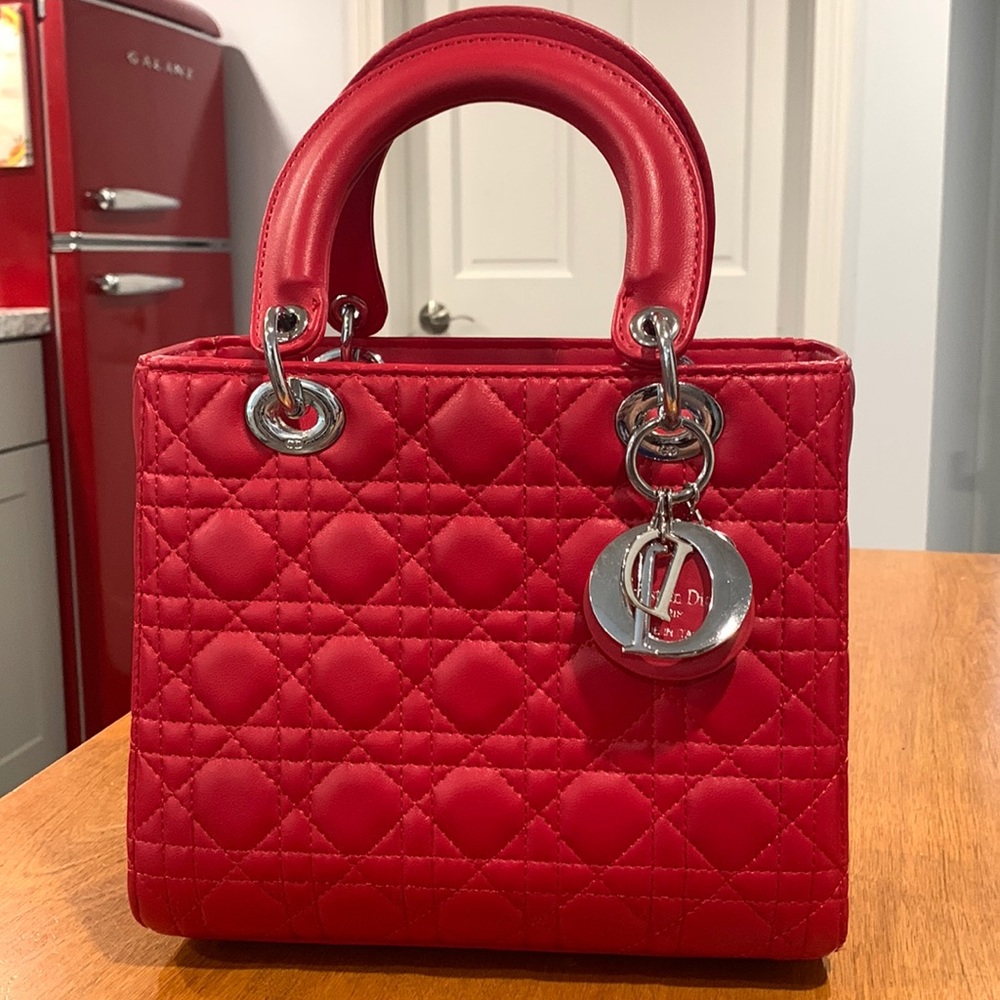 Quilted Red Leather Purse